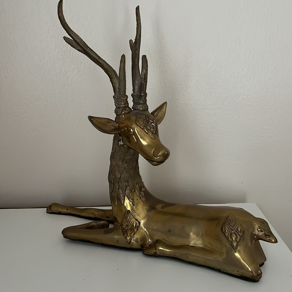 Sigma Taste Seller Deer Gazelle Statue Figure Brass - Picture 3 of 11